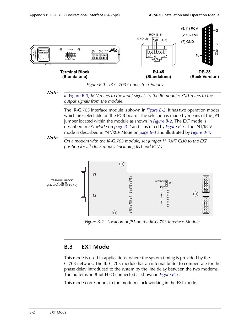 Ext mode, B.3 ext mode | RAD Data comm ASM-20 User Manual | Page 56 / 78