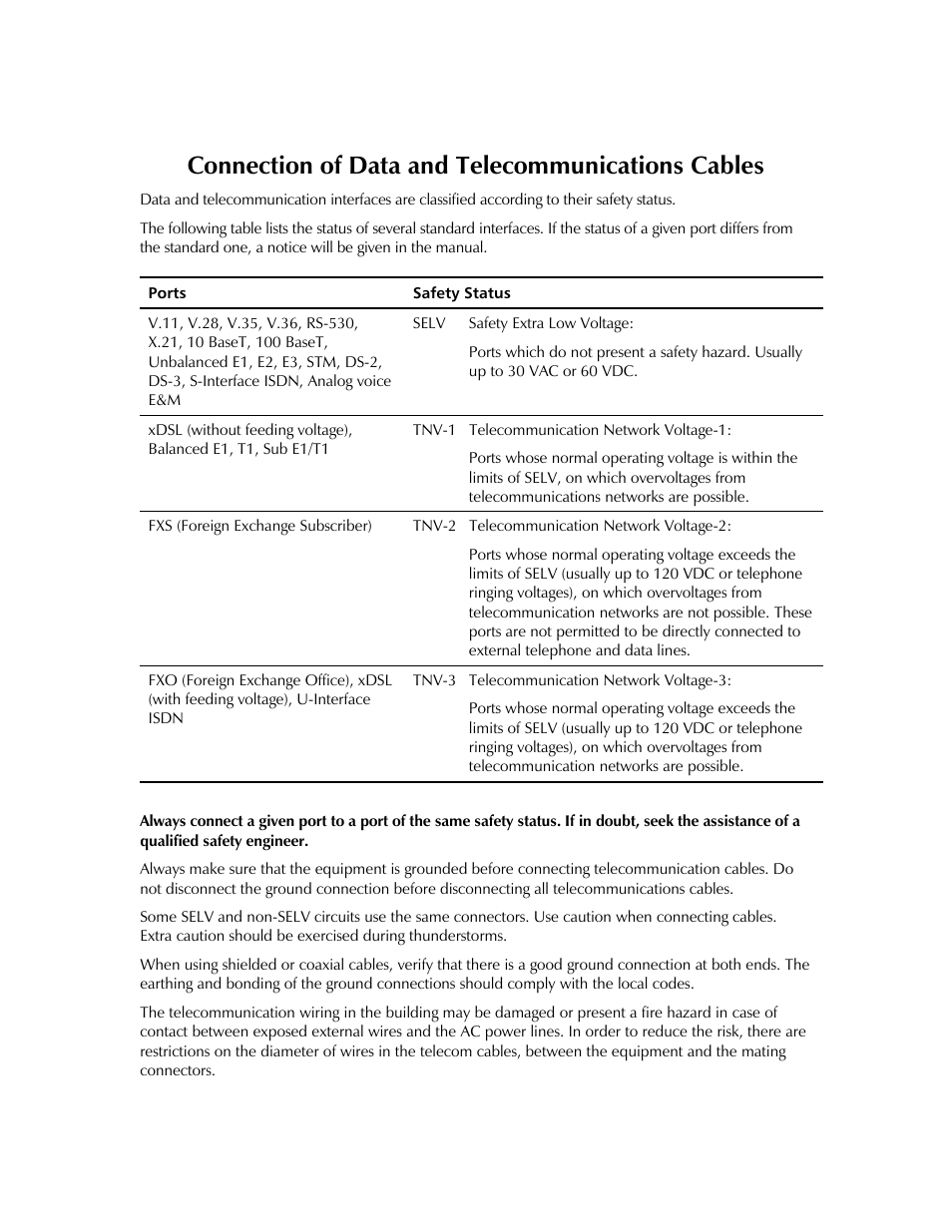 Connection of data and telecommunications cables | RAD Data comm ASM-20 User Manual | Page 7 / 78