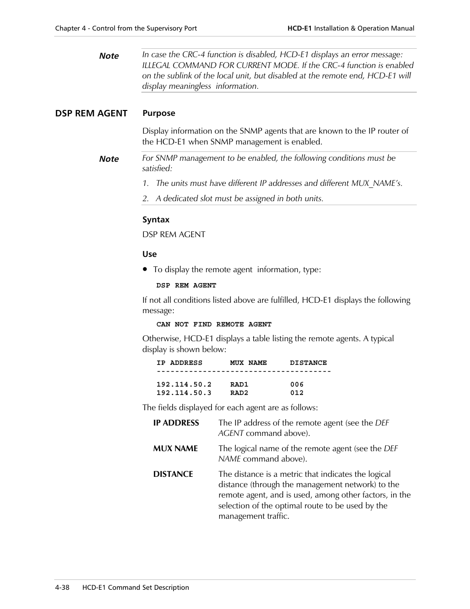 RAD Data comm HCD-E1 User Manual | Page 122 / 232