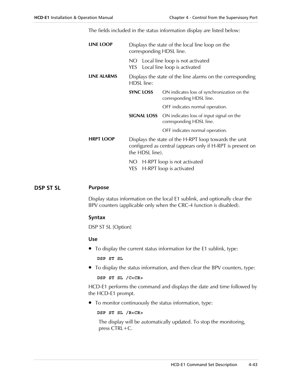 RAD Data comm HCD-E1 User Manual | Page 127 / 232