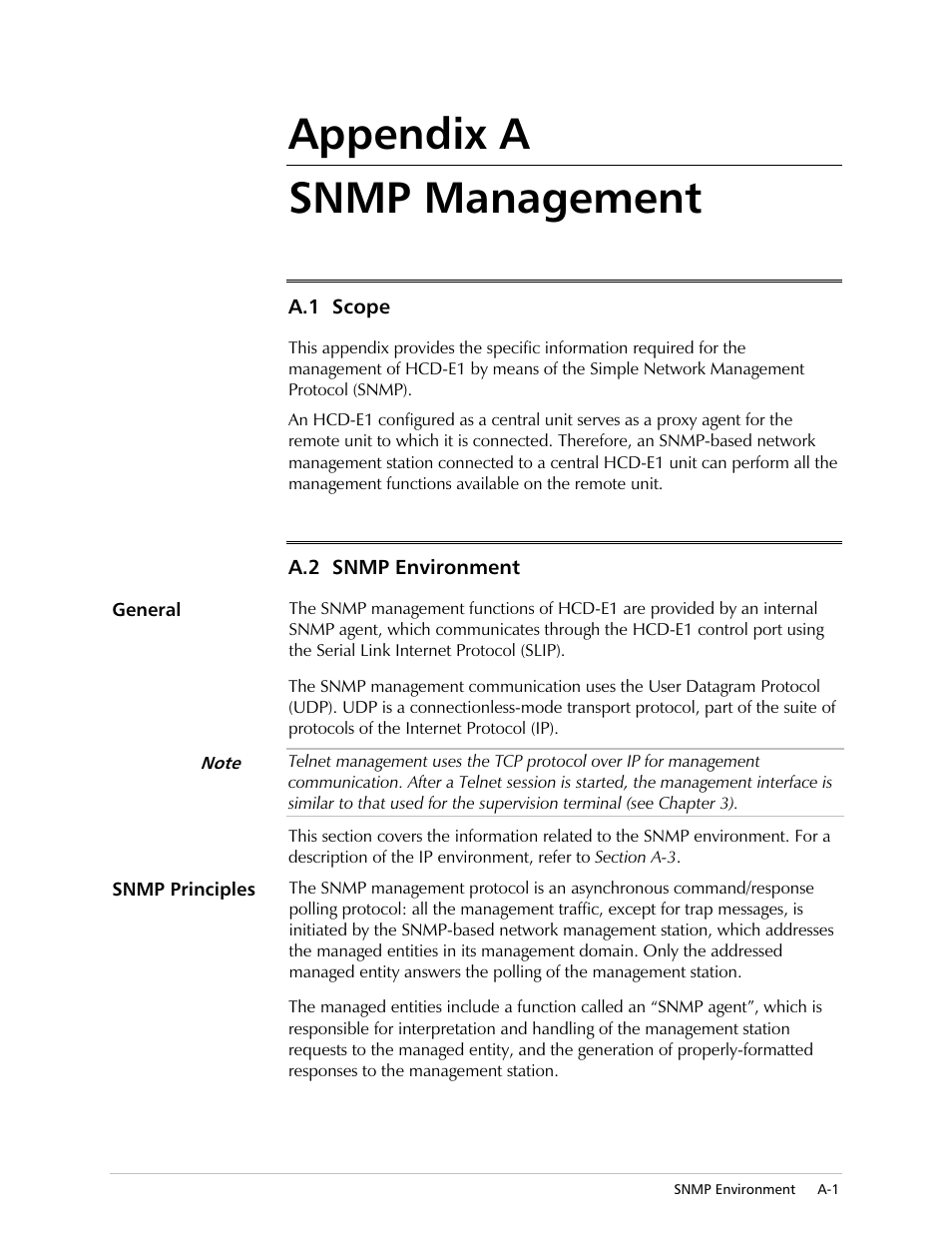 Snmp management | RAD Data comm HCD-E1 User Manual | Page 177 / 232