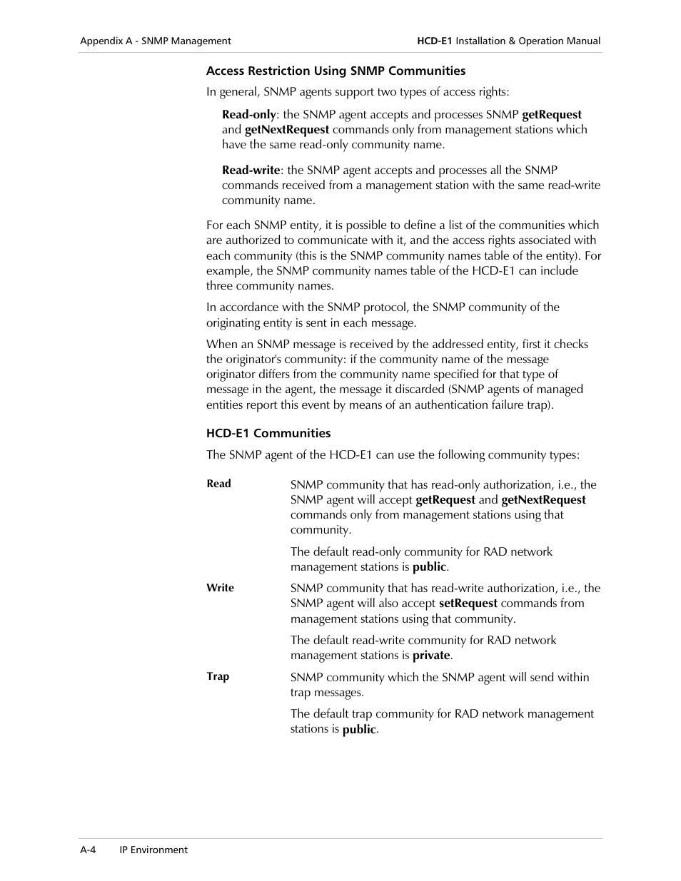 RAD Data comm HCD-E1 User Manual | Page 180 / 232