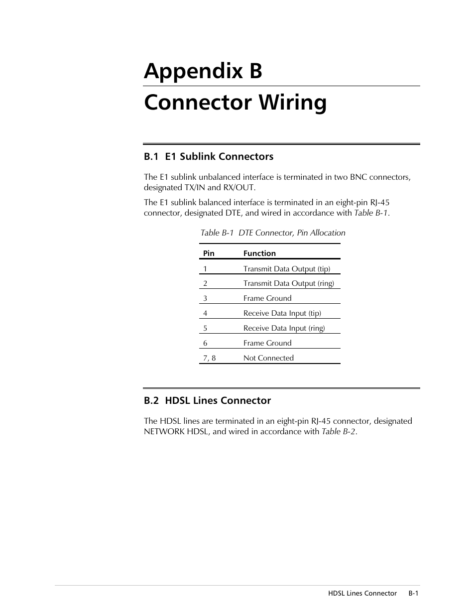 Connector wiring, Sshqgl[% &rqqhfwru:lulqj | RAD Data comm HCD-E1 User Manual | Page 185 / 232