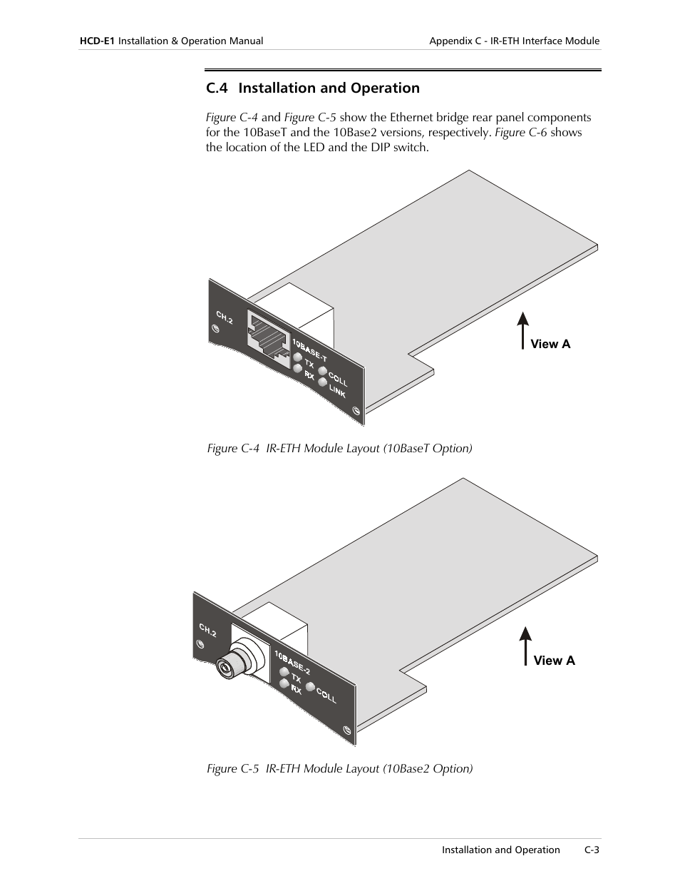 C.4 installation and operation | RAD Data comm HCD-E1 User Manual | Page 195 / 232