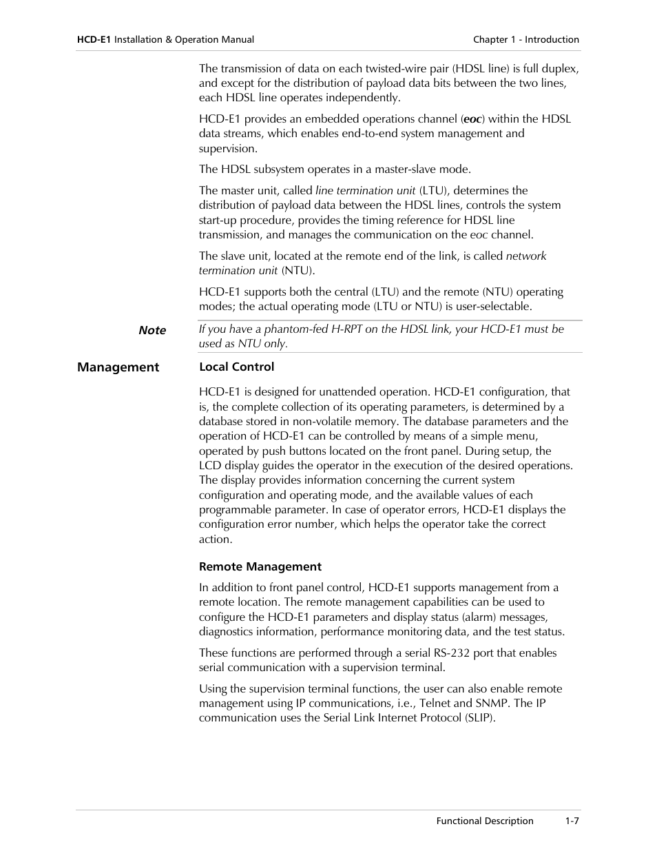 RAD Data comm HCD-E1 User Manual | Page 25 / 232