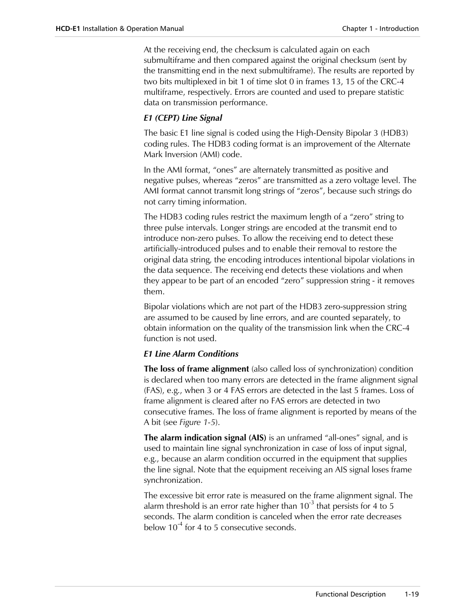 RAD Data comm HCD-E1 User Manual | Page 37 / 232
