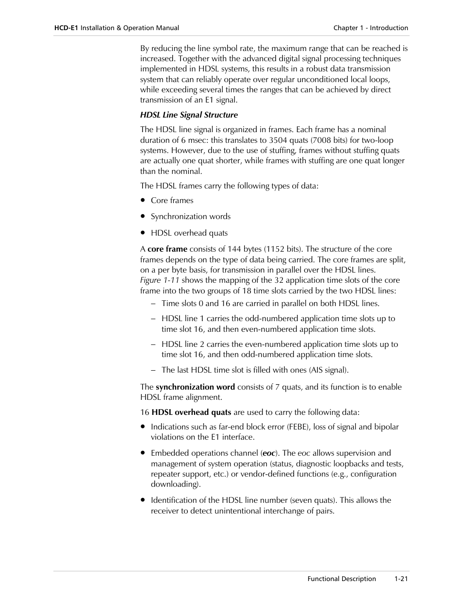 RAD Data comm HCD-E1 User Manual | Page 39 / 232