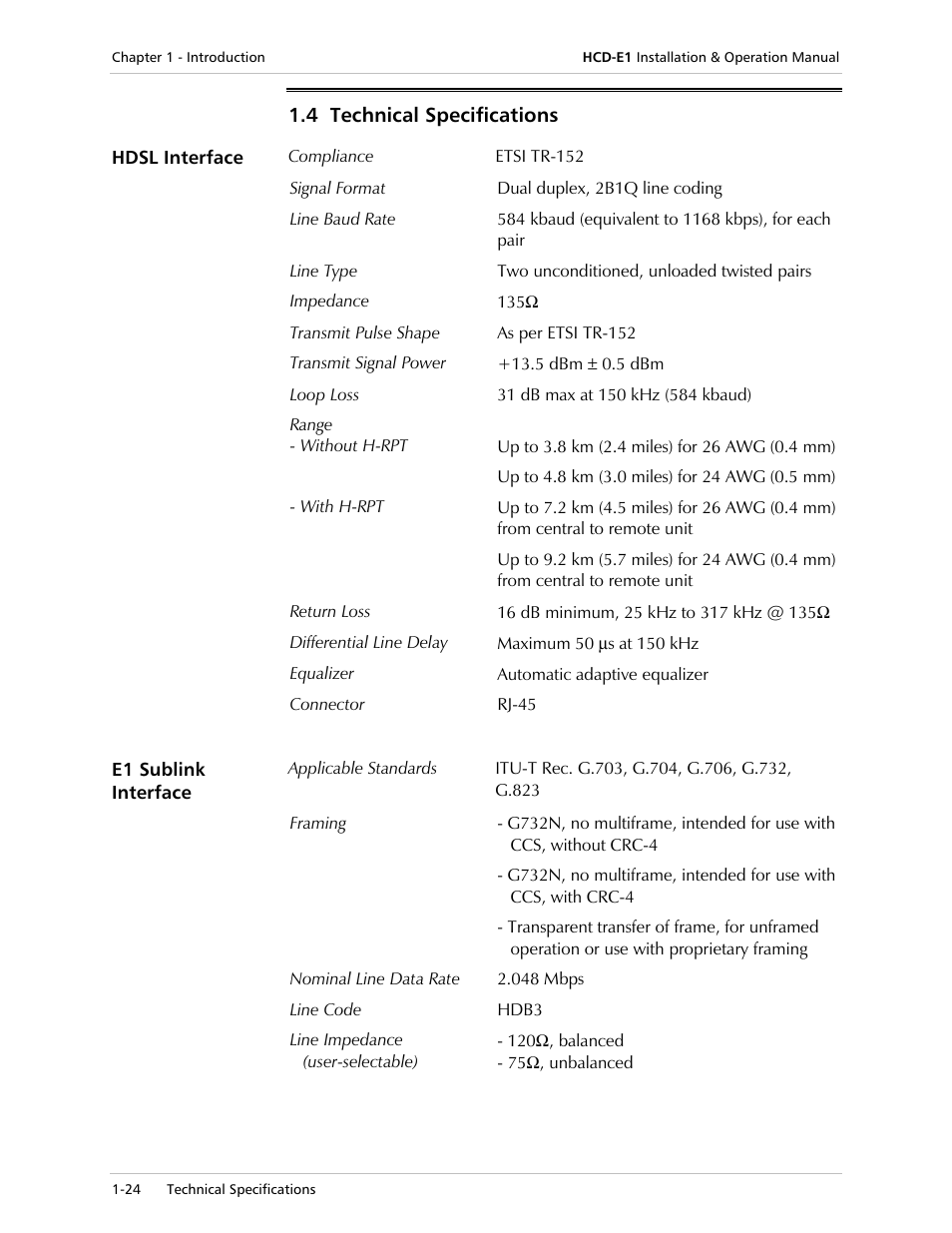 RAD Data comm HCD-E1 User Manual | Page 42 / 232