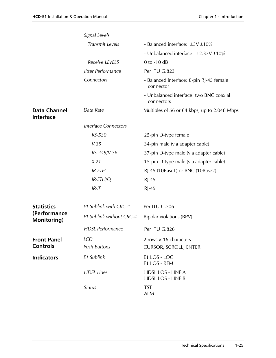 RAD Data comm HCD-E1 User Manual | Page 43 / 232