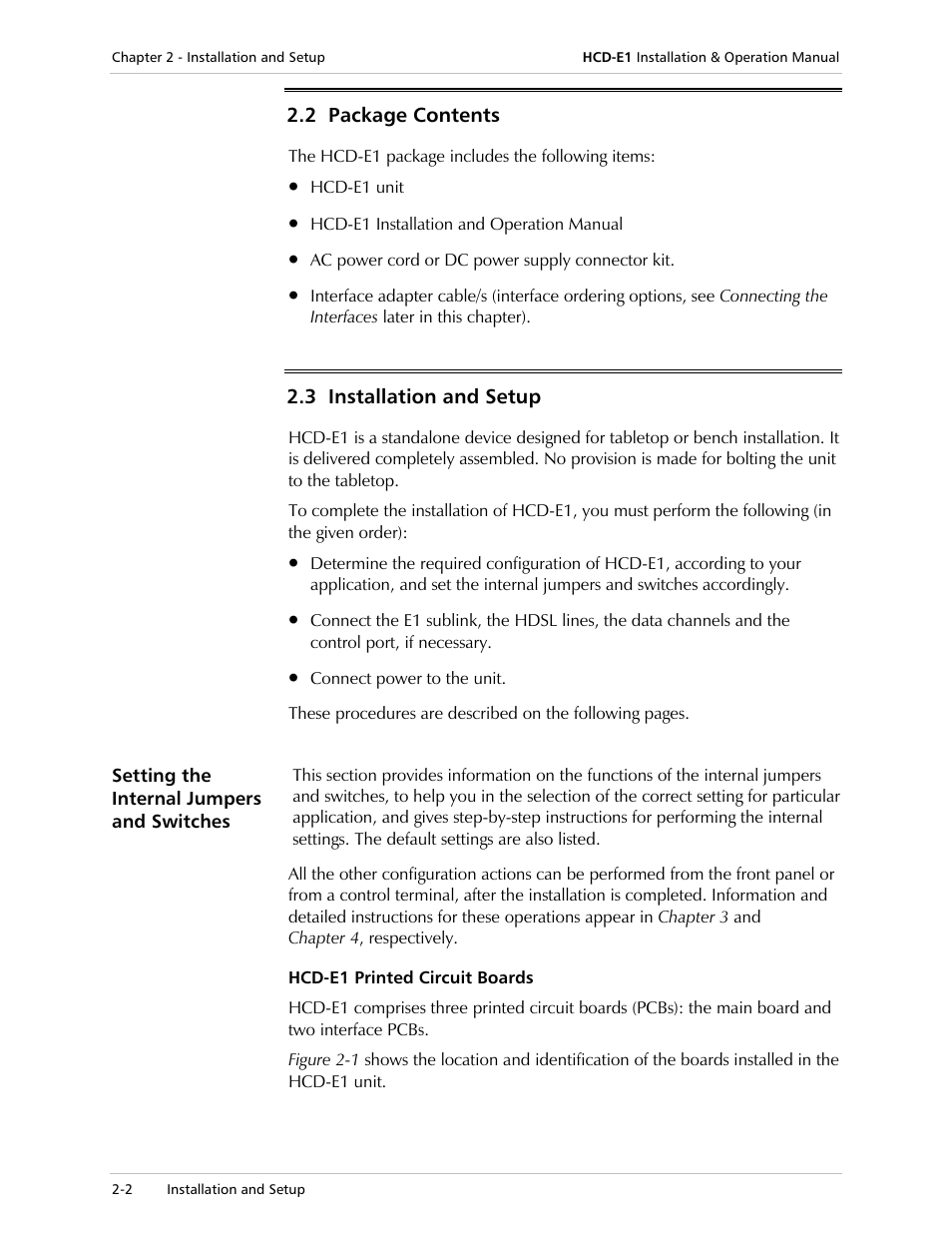 RAD Data comm HCD-E1 User Manual | Page 48 / 232
