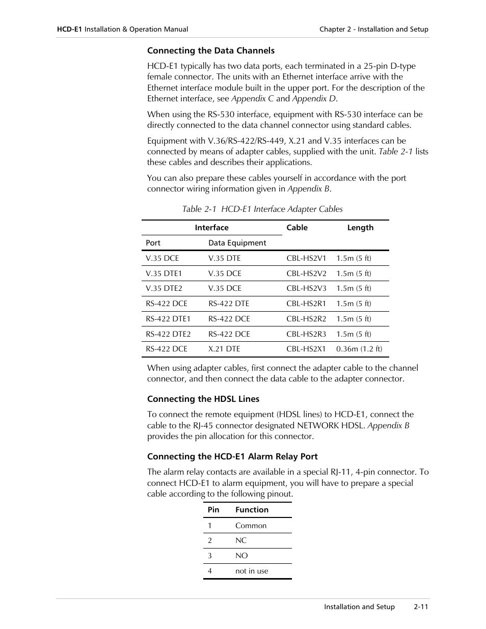 RAD Data comm HCD-E1 User Manual | Page 57 / 232