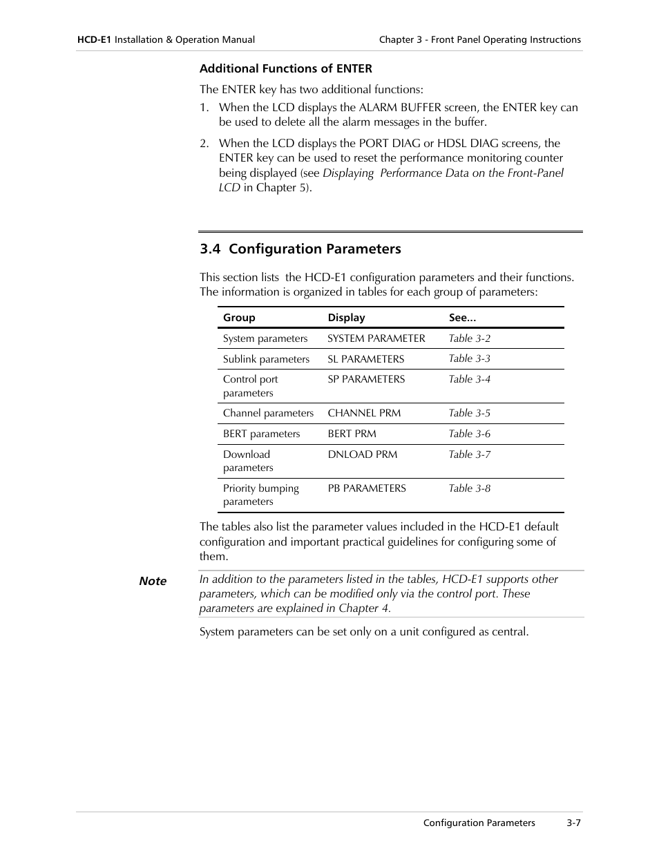 4 configuration parameters | RAD Data comm HCD-E1 User Manual | Page 65 / 232