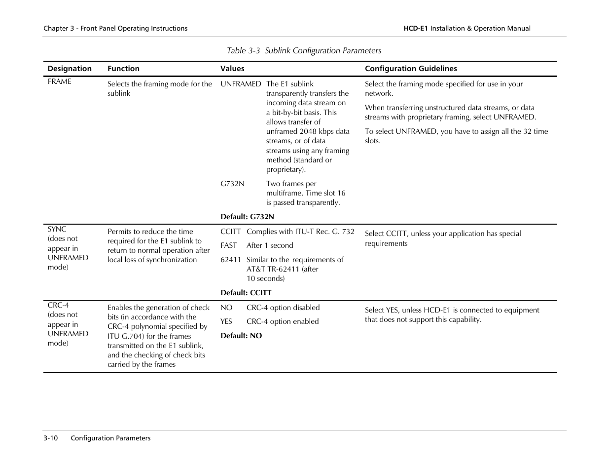 RAD Data comm HCD-E1 User Manual | Page 68 / 232