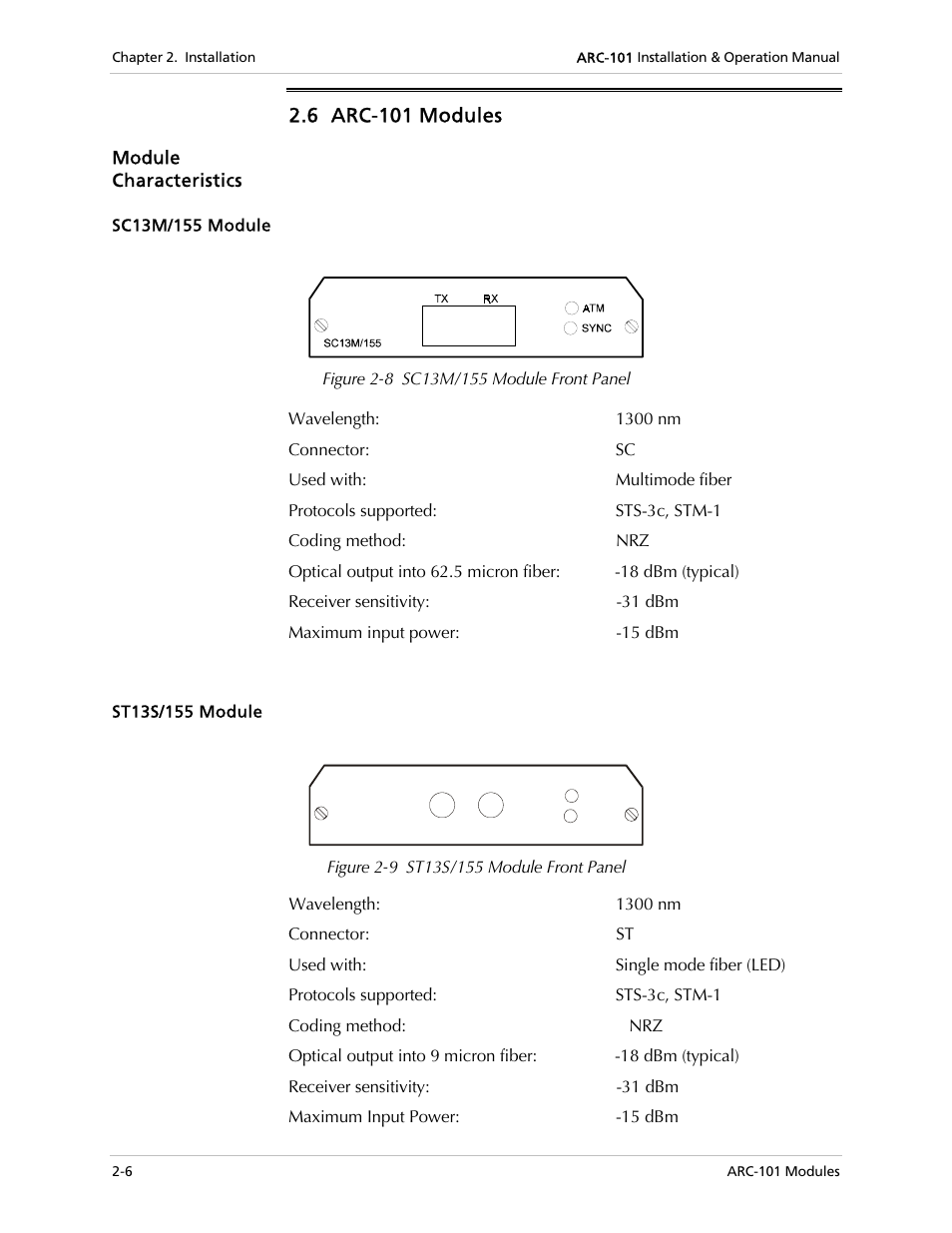 6 arc-101 modules | RAD Data comm ARC-101 User Manual | Page 22 / 46