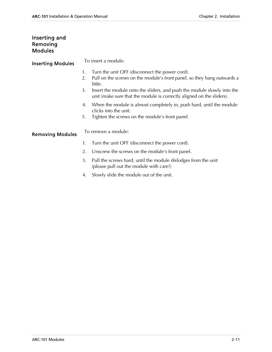 RAD Data comm ARC-101 User Manual | Page 27 / 46