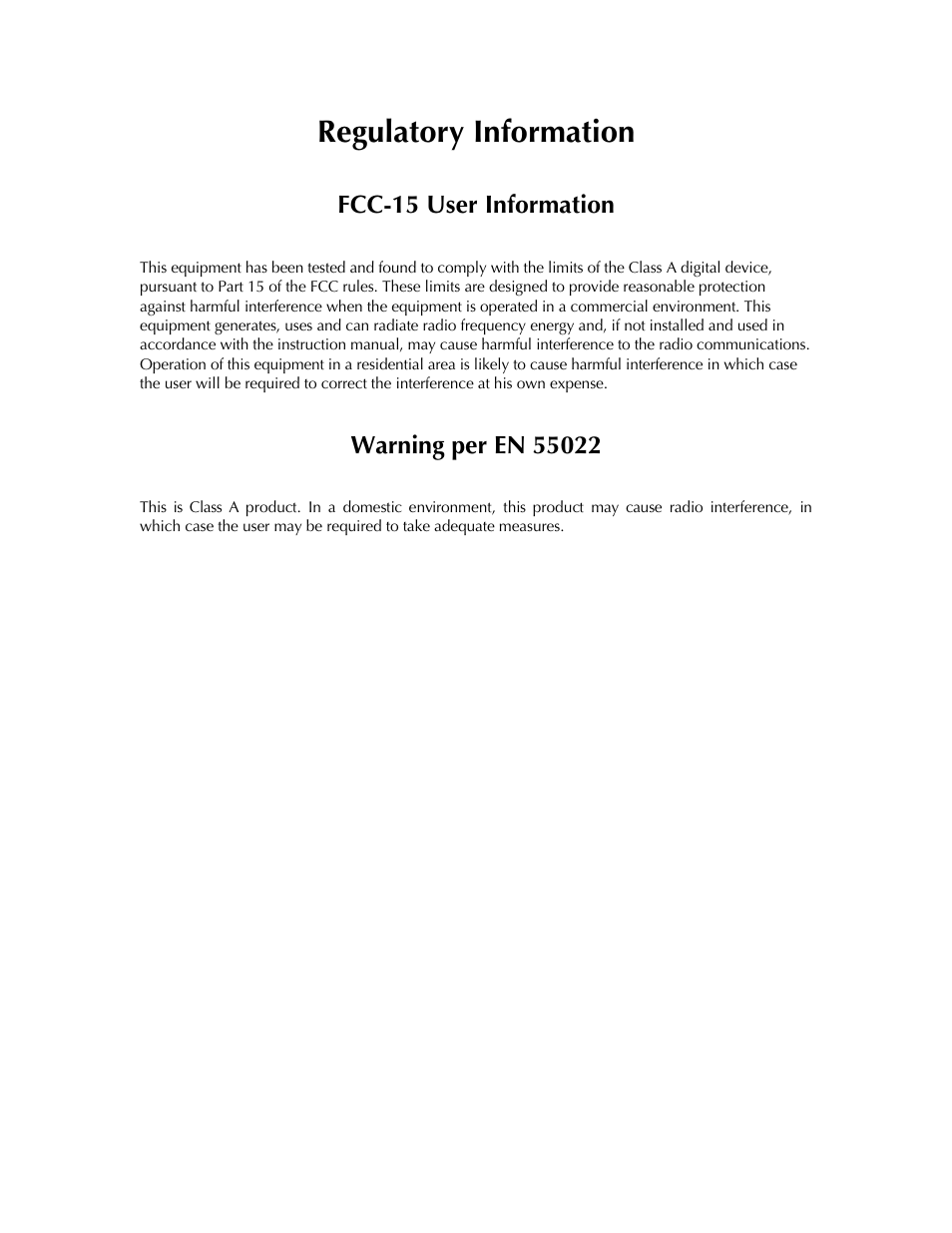 Regulatory information | RAD Data comm ARC-101 User Manual | Page 5 / 46