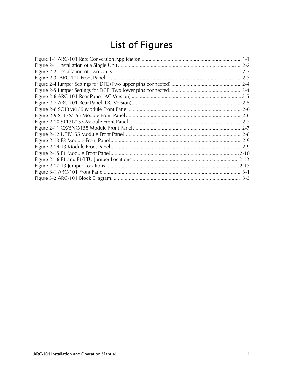 List of figures | RAD Data comm ARC-101 User Manual | Page 9 / 46