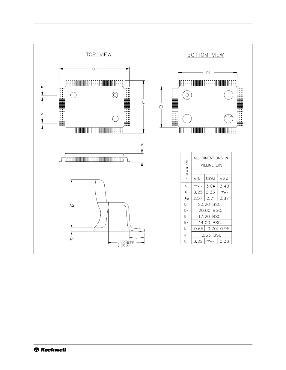 Figure 4-20. 100-pin plastic quad flat pack | Rockwell SoniCrafter BT8960 User Manual | Page 103 / 104