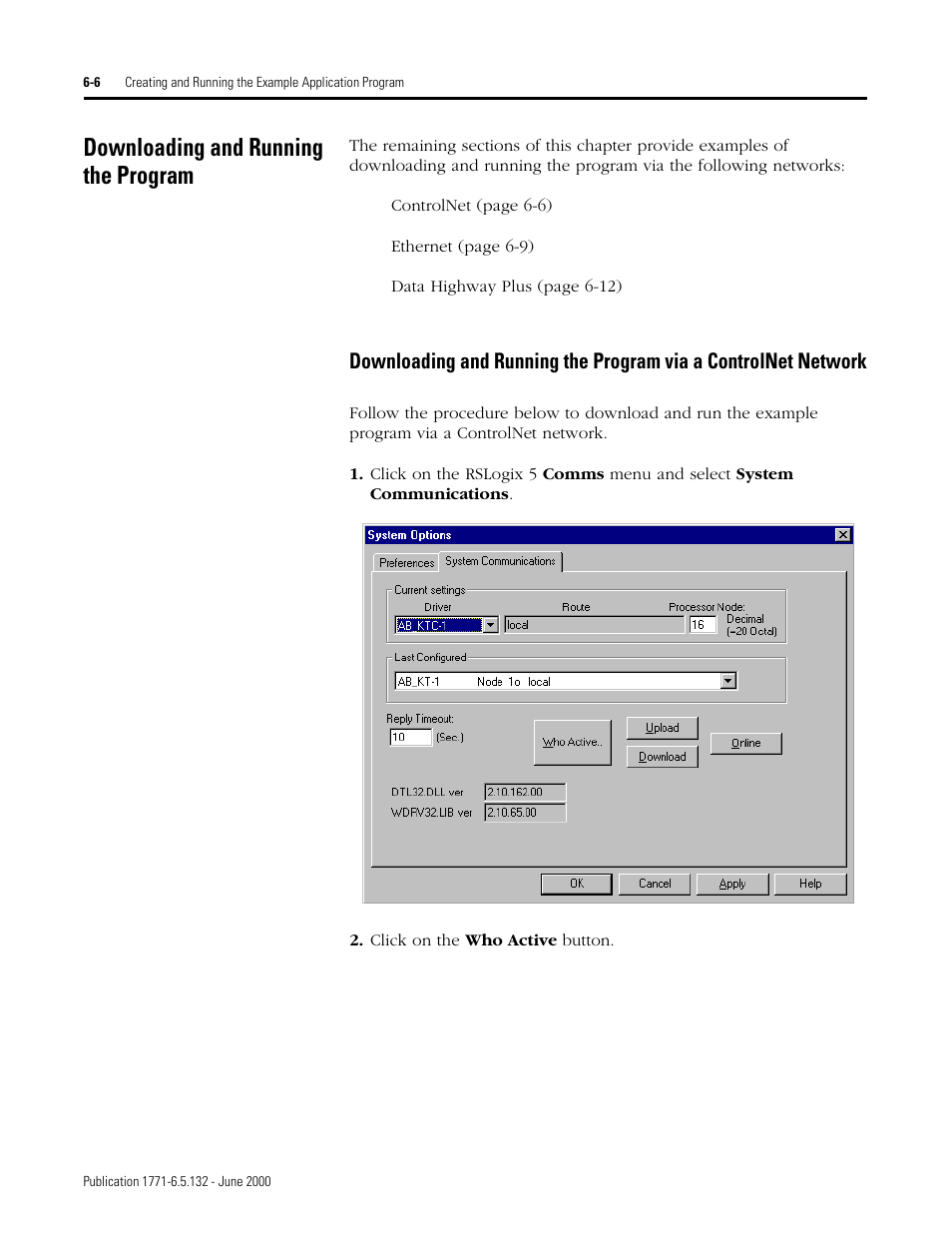 Downloading and running the program, Downloading and running the program -6 | Rockwell SoniCrafter DEVICENET 1771-SDN User Manual | Page 100 / 139