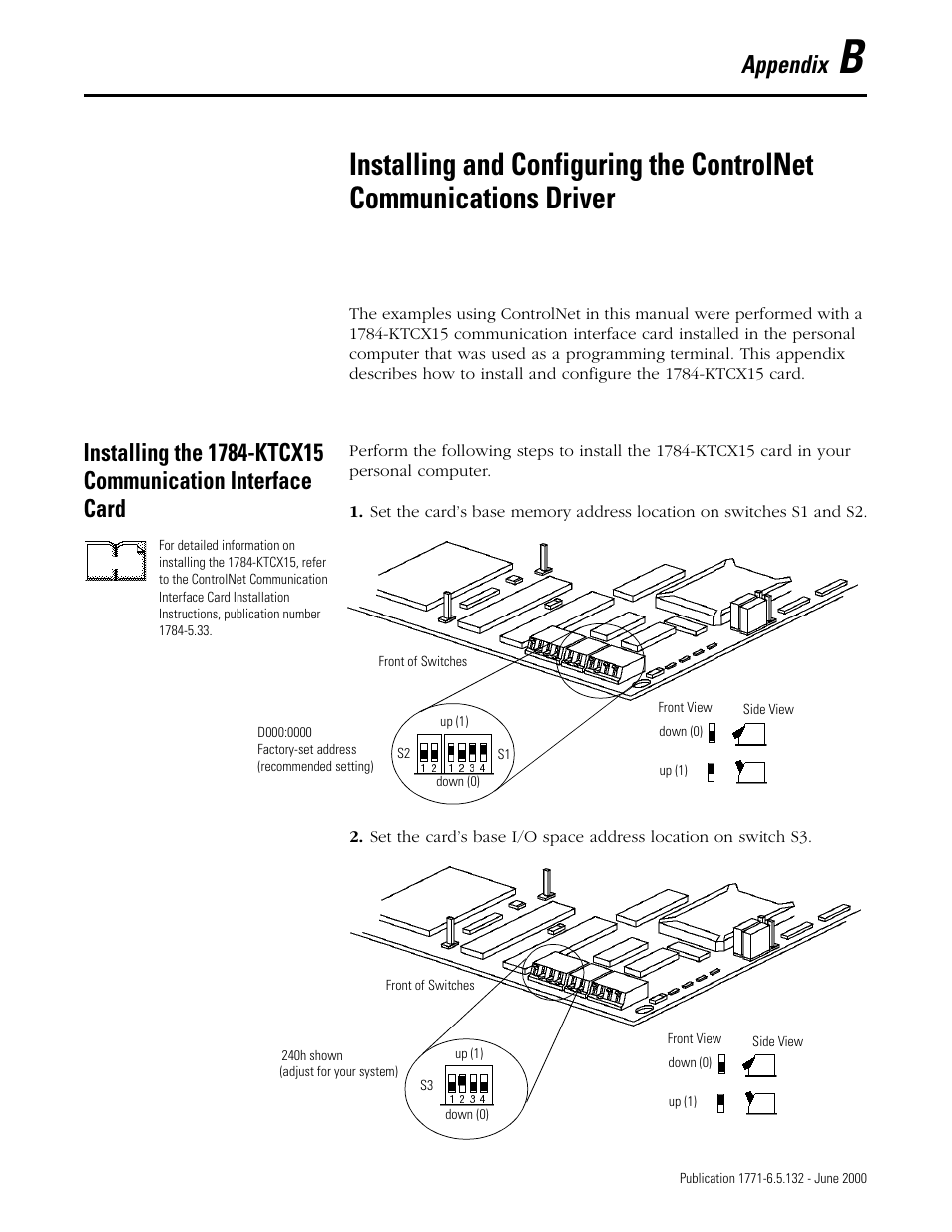 Appendix b, Appendix | Rockwell SoniCrafter DEVICENET 1771-SDN User Manual | Page 115 / 139