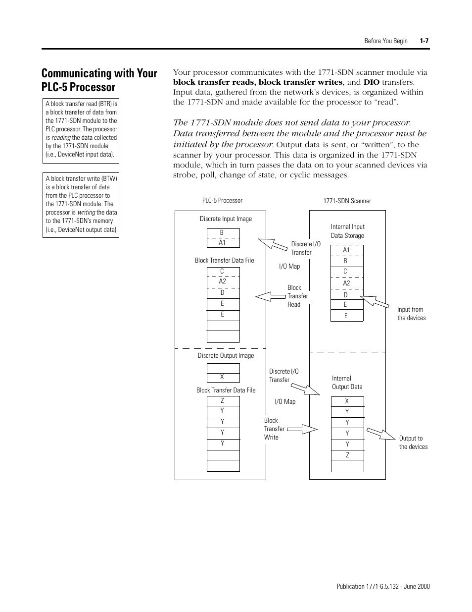 Communicating with your plc-5 processor, Communicating with your plc-5 processor -7 | Rockwell SoniCrafter DEVICENET 1771-SDN User Manual | Page 23 / 139