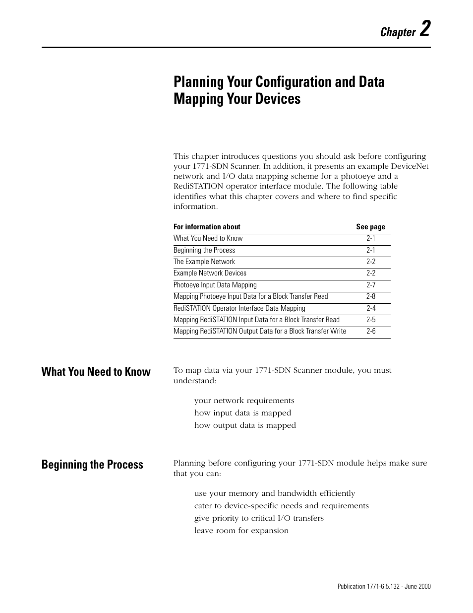 What you need to know, Beginning the process, Chapter 2 | What you need to know -1 beginning the process -1, Chapter | Rockwell SoniCrafter DEVICENET 1771-SDN User Manual | Page 29 / 139
