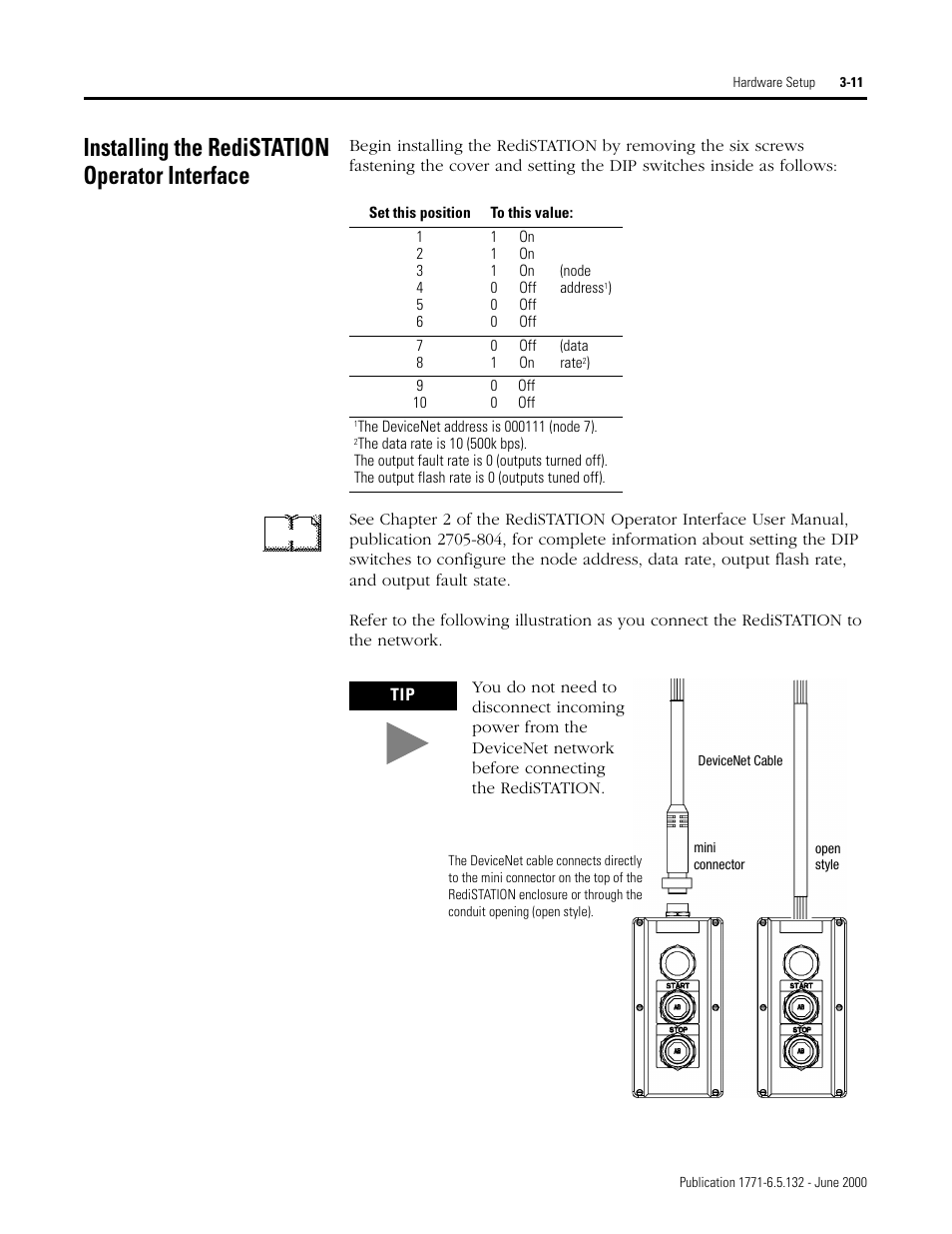 Installing the redistation operator interface, Installing the redistation operator interface -11 | Rockwell SoniCrafter DEVICENET 1771-SDN User Manual | Page 49 / 139