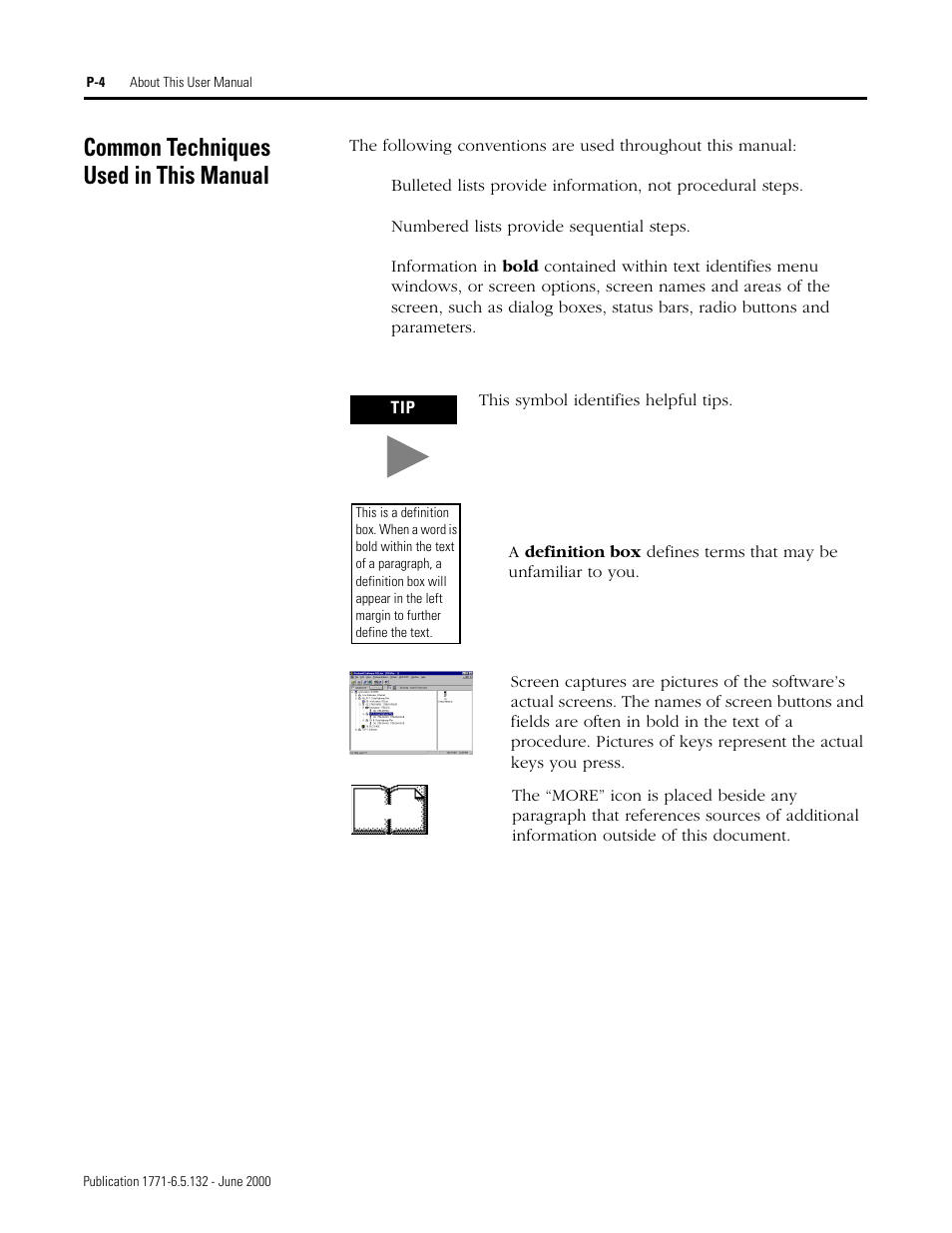 Common techniques used in this manual | Rockwell SoniCrafter DEVICENET 1771-SDN User Manual | Page 8 / 139