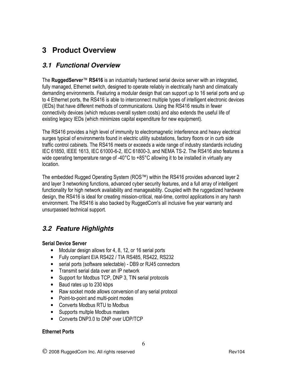 3 product overview | Rugged Outback RS416 User Manual | Page 6 / 36