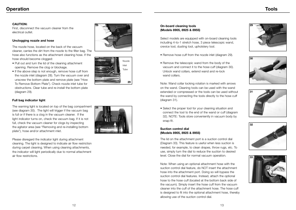 Tools, Operation | Riccar 8920 User Manual | Page 8 / 11