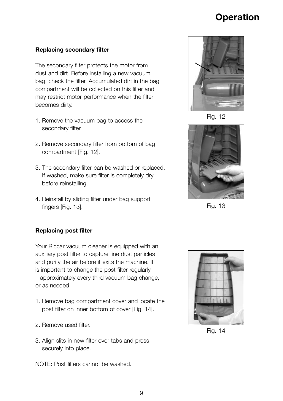 Operation | Riccar R-SERIES R500 R800 User Manual | Page 10 / 19
