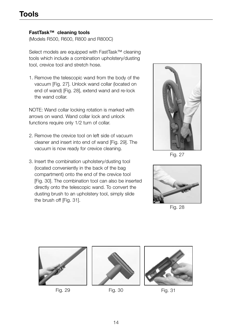 Tools | Riccar R-SERIES R500 R800 User Manual | Page 15 / 19