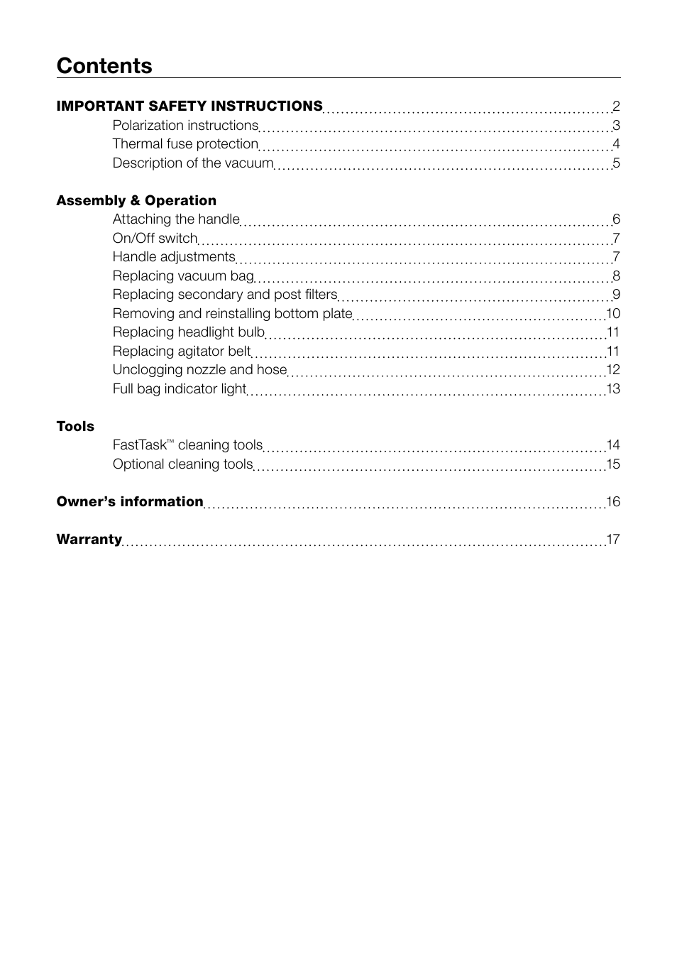 Riccar R-SERIES R500 R800 User Manual | Page 2 / 19