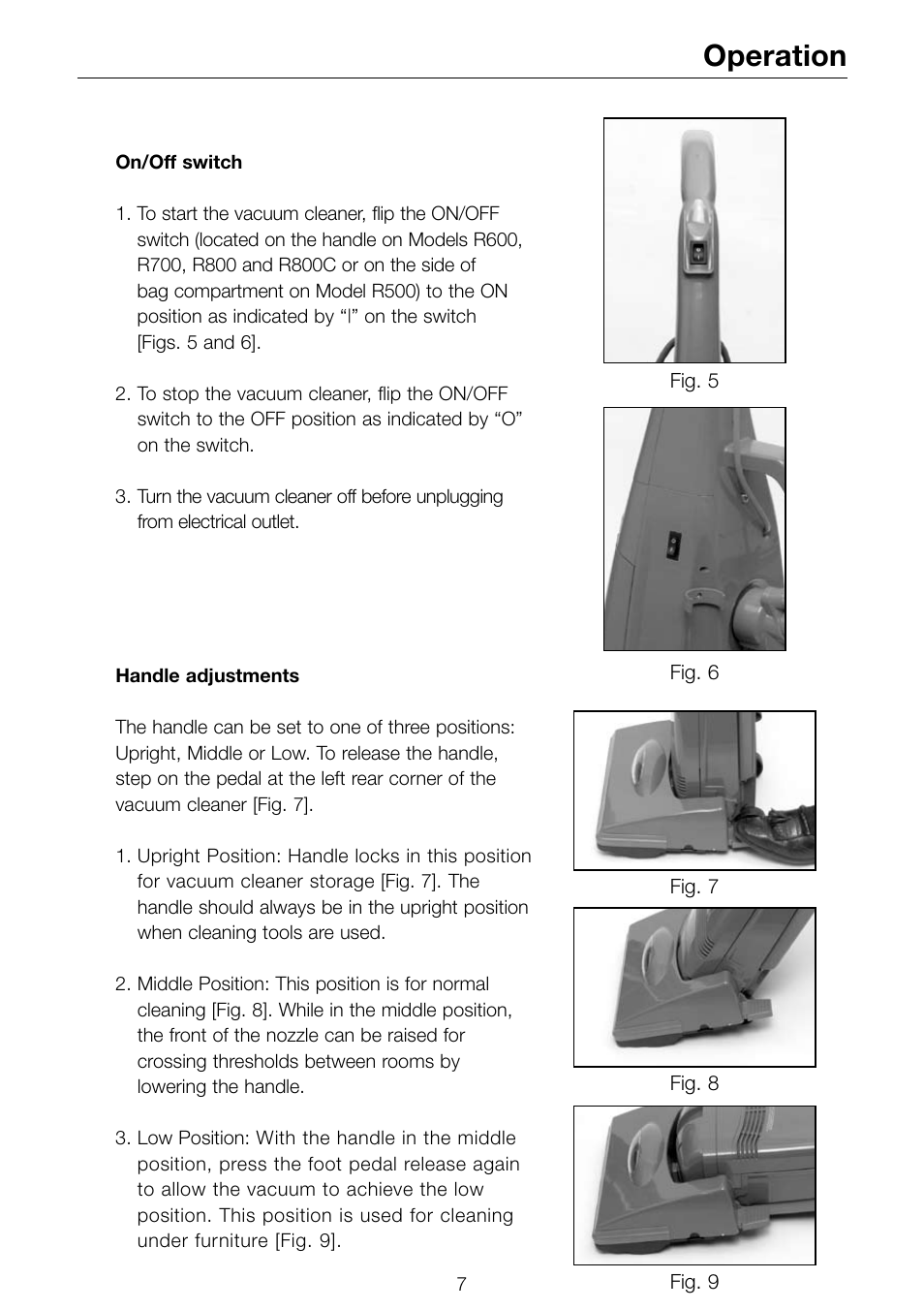 Operation | Riccar R-SERIES R500 R800 User Manual | Page 8 / 19