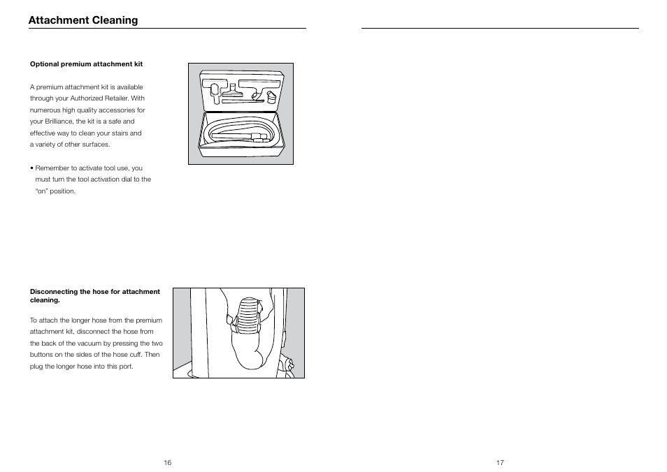 Attachment cleaning | Riccar BRILLIANCE BRLP User Manual | Page 10 / 17
