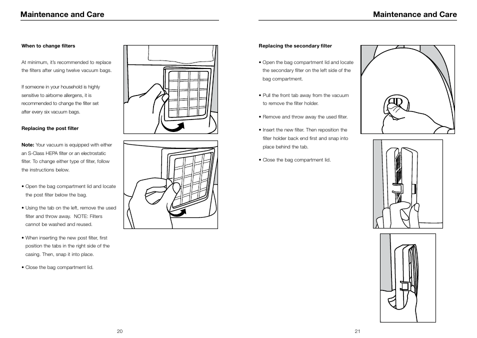 Maintenance and care | Riccar BRILLIANCE BRLS User Manual | Page 12 / 17