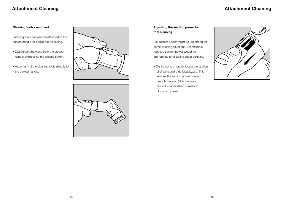 Attachment cleaning | Riccar BRILLIANCE BRLS User Manual | Page 9 / 17