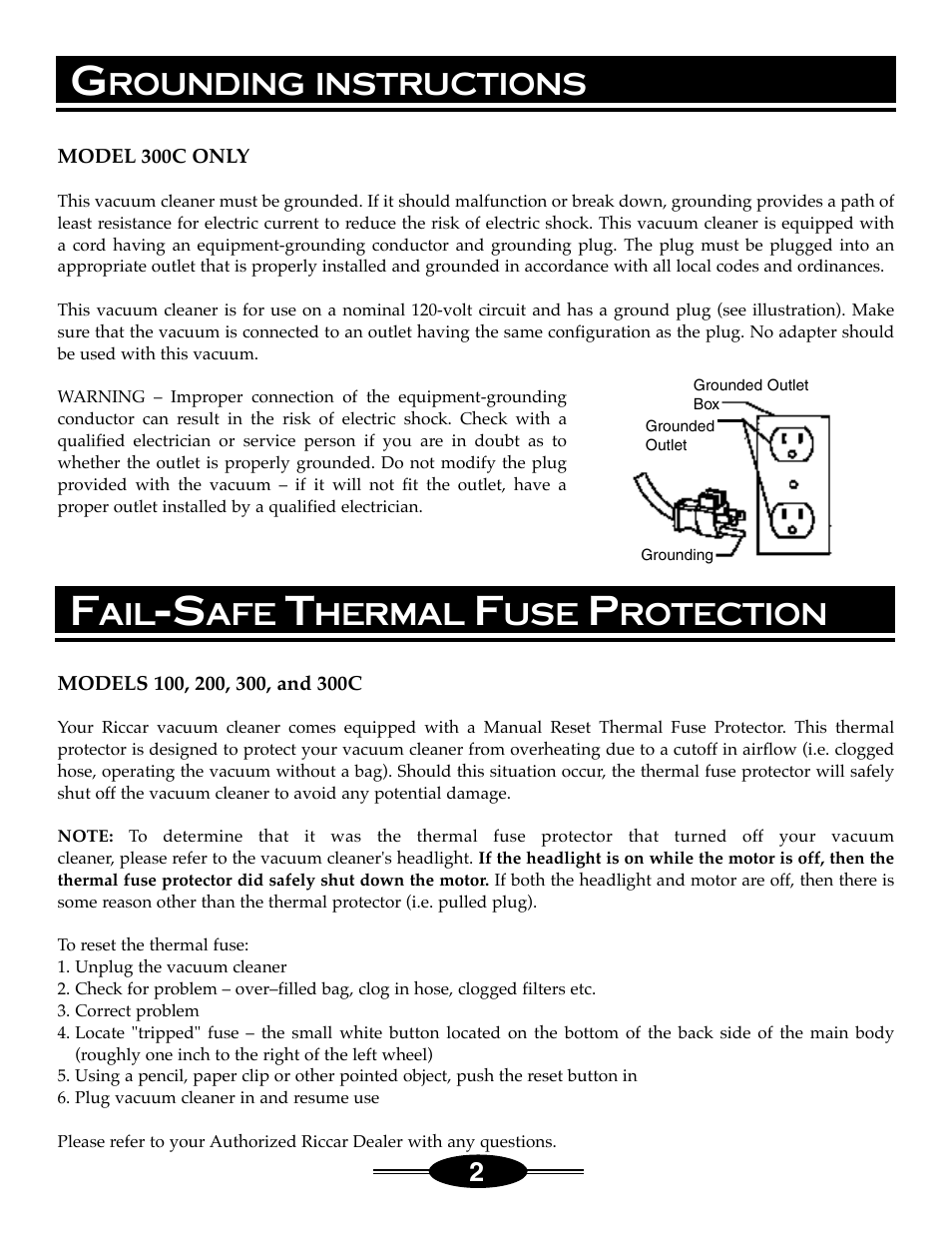 Rounding, Instructions, Hermal | Rotection | Riccar 4000 User Manual | Page 4 / 14