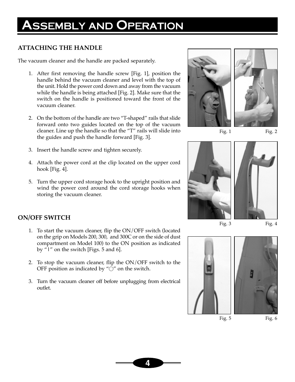 Ssembly, Peration | Riccar 4000 User Manual | Page 6 / 14