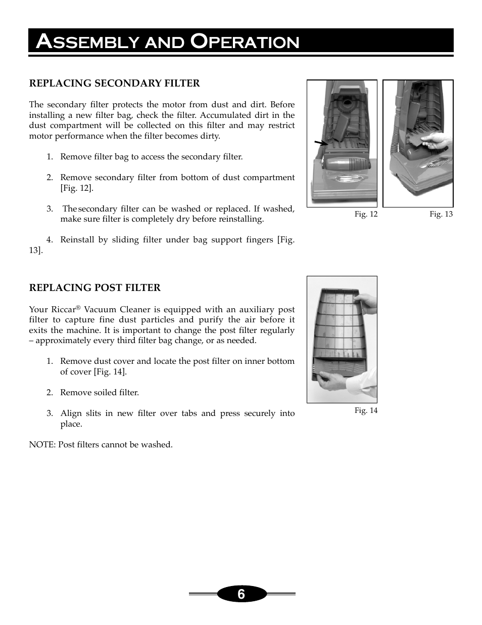 Ssembly, Peration | Riccar 4000 User Manual | Page 8 / 14