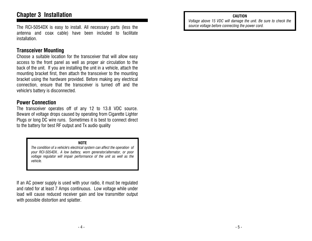 Chapter 3 installation | Ranger RCI-5054DX User Manual | Page 3 / 11