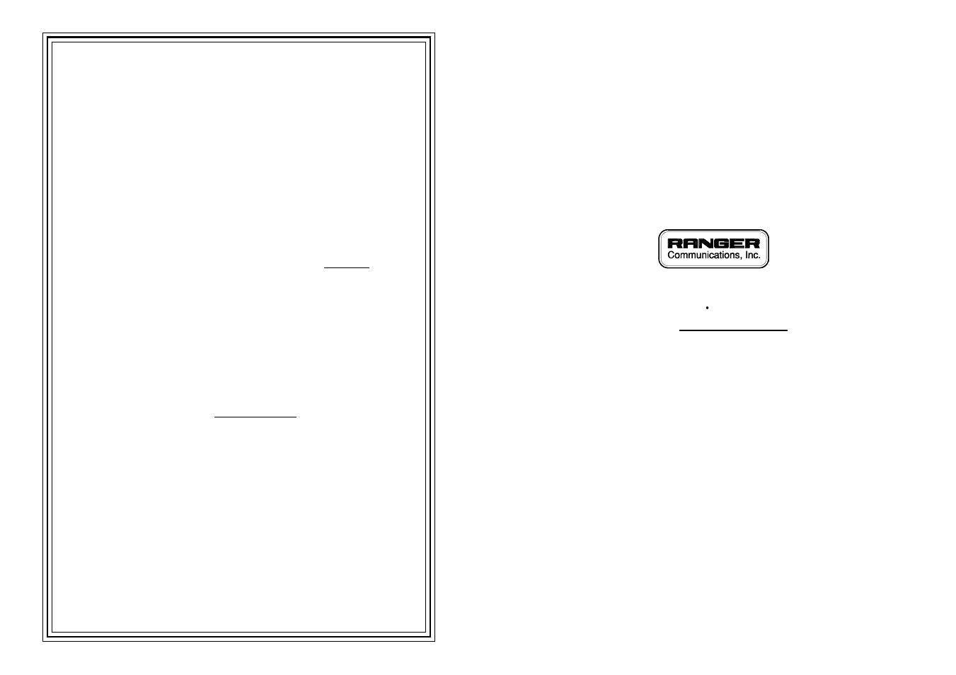 Ranger communications limited warranty | Ranger RCI-6300F25/150 User Manual | Page 7 / 7