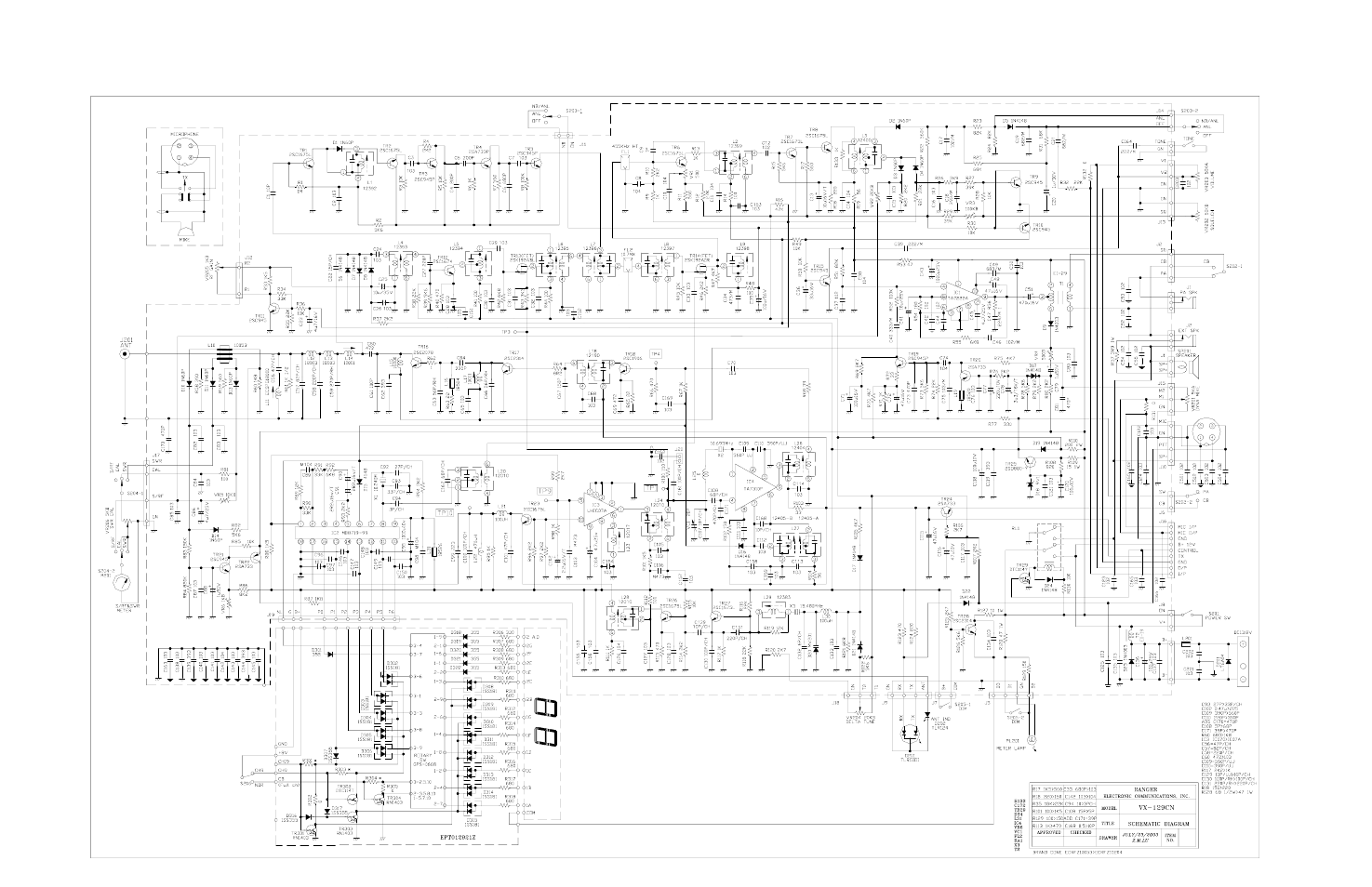 Tr-127gk/dx schematic diagram | Ranger TR-127GK/DX User Manual | Page 26 / 29