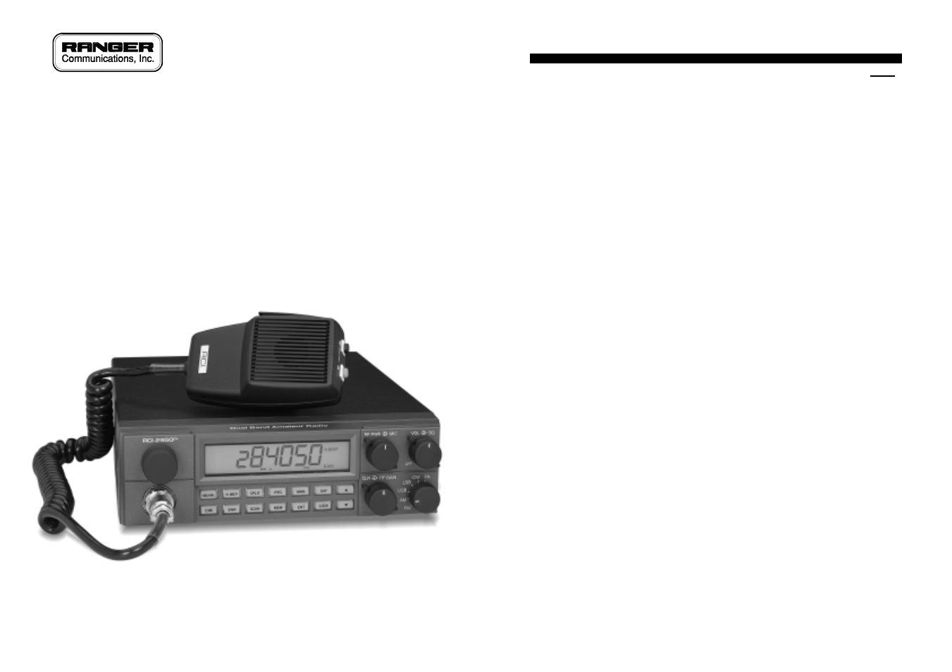Ranger RCI-2950DX User Manual | 11 pages