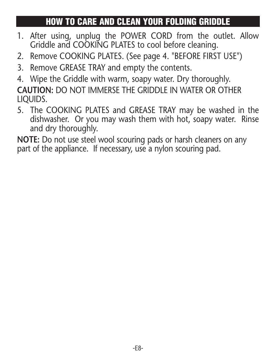 Rival GRF405 User Manual | Page 8 / 20