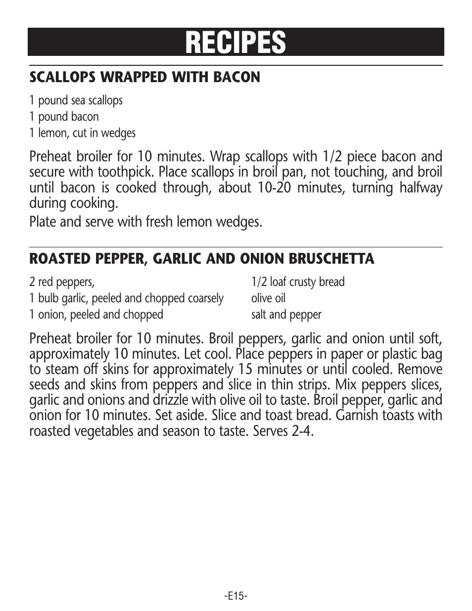 Recipes | Rival CO602 User Manual | Page 15 / 24