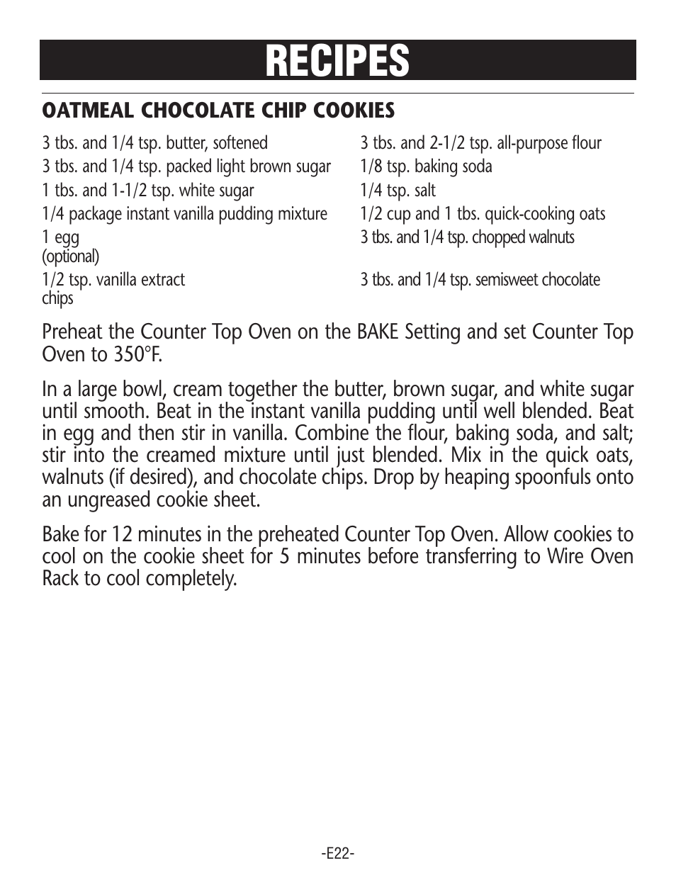 Recipes | Rival CO602 User Manual | Page 22 / 24