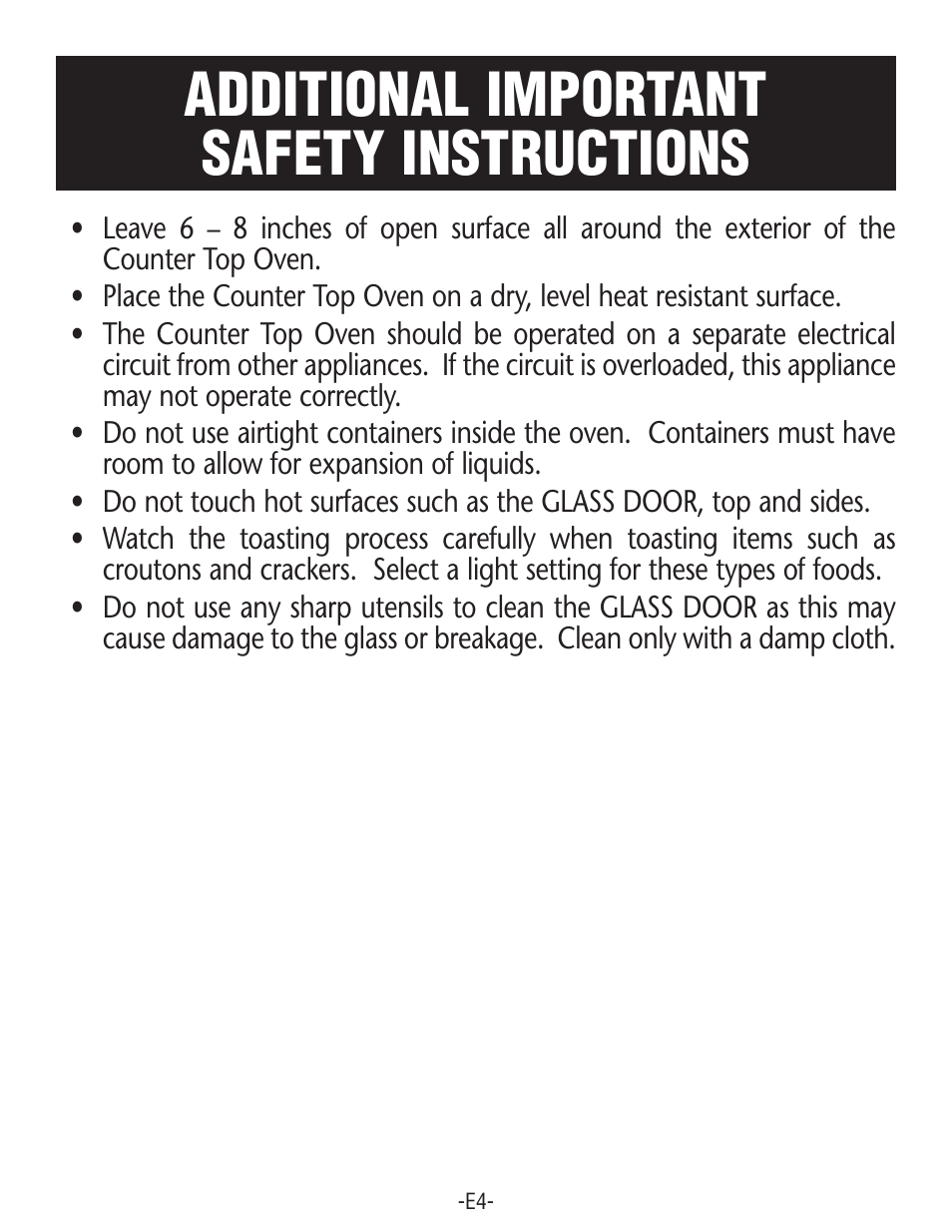 Additional important safety instructions | Rival CO602 User Manual | Page 4 / 24