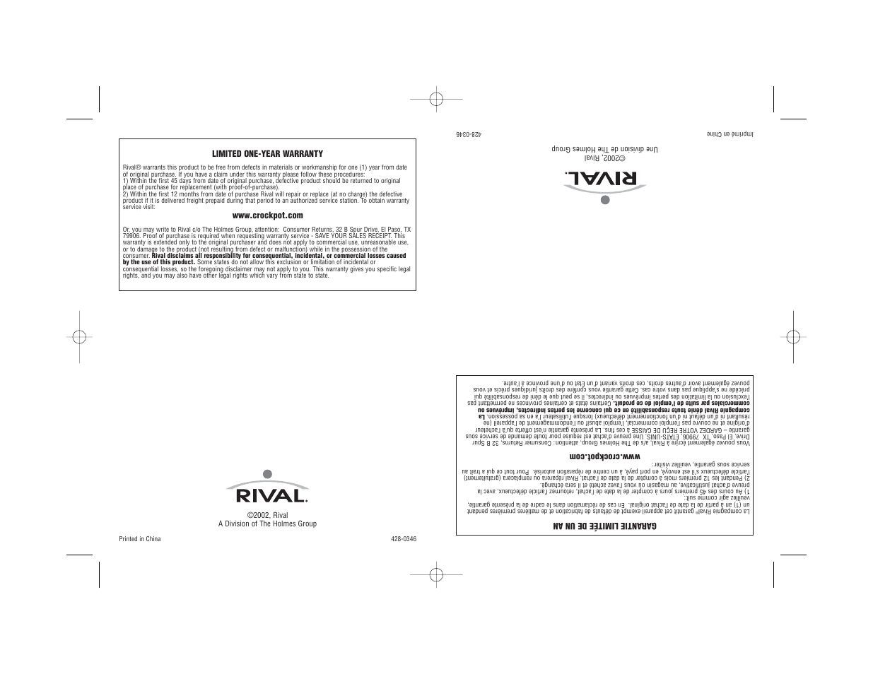 Rival 5050 WCN User Manual | Page 14 / 14