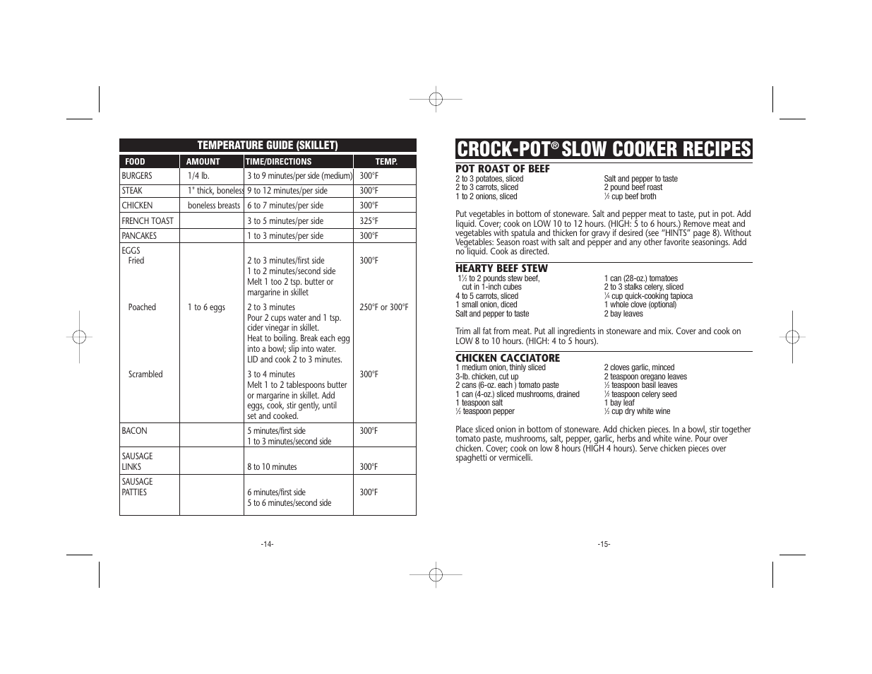 Crock-pot, Slow cooker recipes | Rival 5050 WCN User Manual | Page 8 / 14